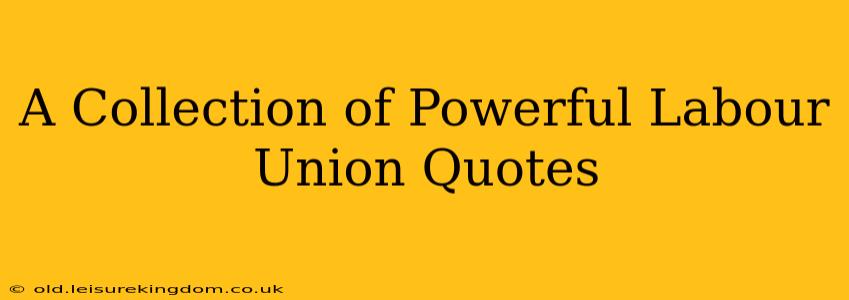 A Collection of Powerful Labour Union Quotes