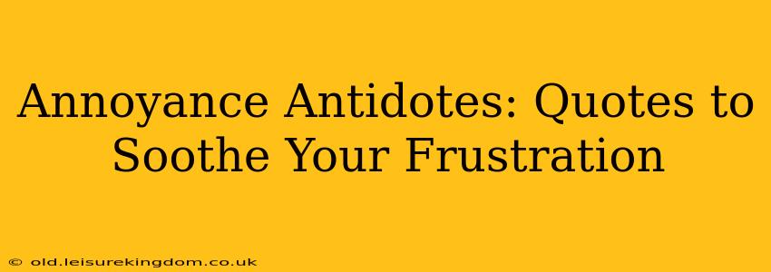 Annoyance Antidotes: Quotes to Soothe Your Frustration