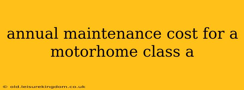annual maintenance cost for a motorhome class a