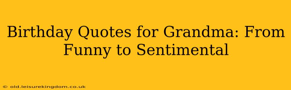 Birthday Quotes for Grandma: From Funny to Sentimental