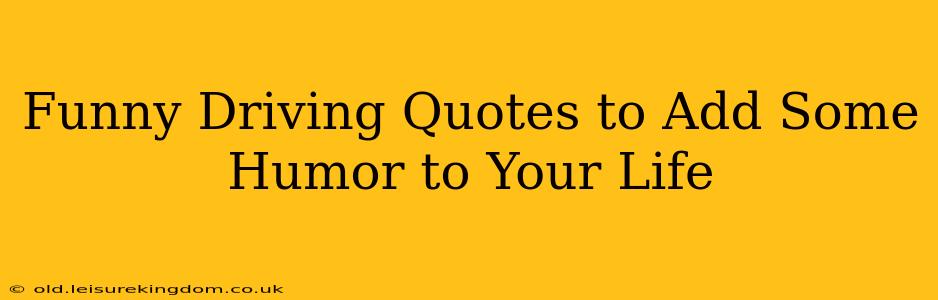 Funny Driving Quotes to Add Some Humor to Your Life