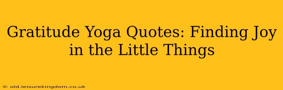 Gratitude Yoga Quotes: Finding Joy in the Little Things