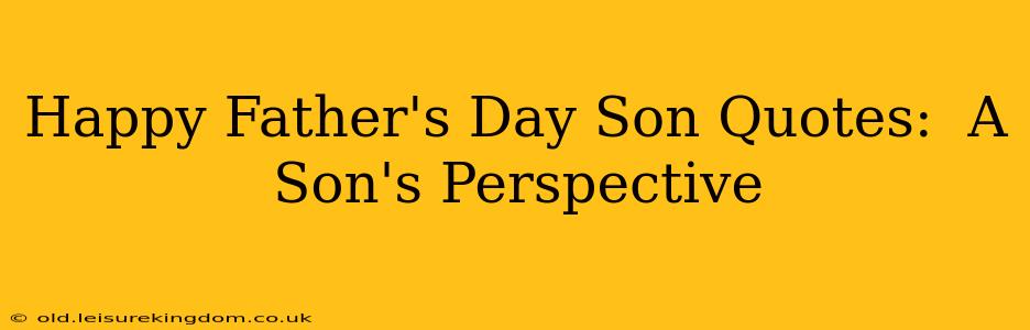 Happy Father's Day Son Quotes:  A Son's Perspective