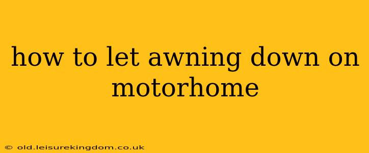 how to let awning down on motorhome
