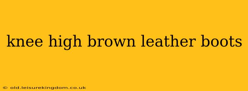 knee high brown leather boots