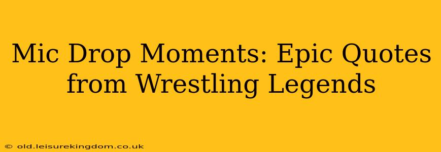 Mic Drop Moments: Epic Quotes from Wrestling Legends