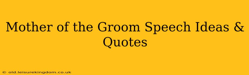 Mother of the Groom Speech Ideas & Quotes