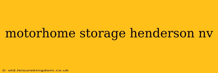 motorhome storage henderson nv