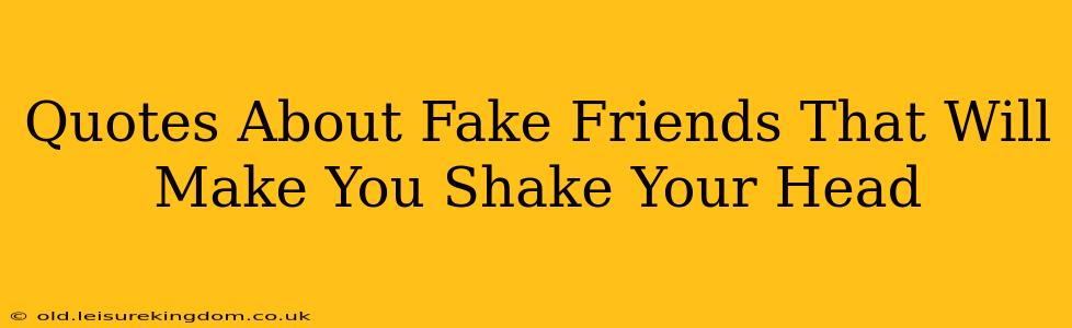 Quotes About Fake Friends That Will Make You Shake Your Head