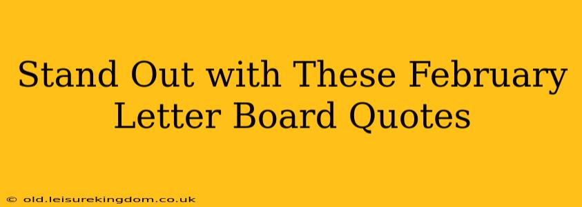 Stand Out with These February Letter Board Quotes