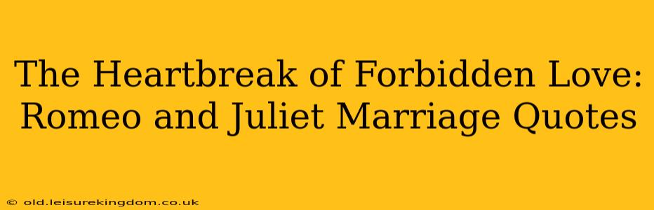 The Heartbreak of Forbidden Love: Romeo and Juliet Marriage Quotes