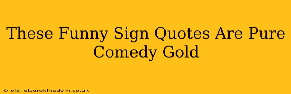 These Funny Sign Quotes Are Pure Comedy Gold