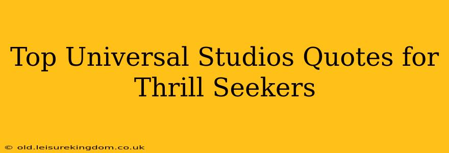 Top Universal Studios Quotes for Thrill Seekers