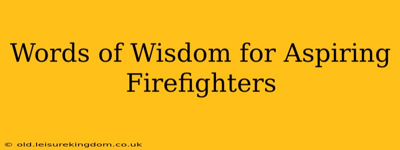 Words of Wisdom for Aspiring Firefighters